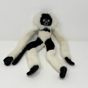 Wild Republic Thabo the Lemur Primate Hook and Loop Arms Legs 12" Indri Babakoto